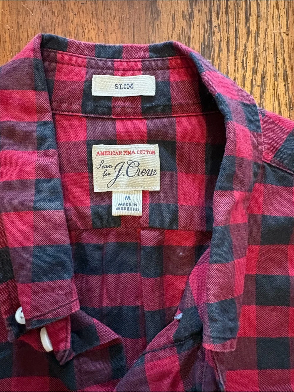 J. Crew Men’s Red and Black Buffalo Plaid Button-Down Shirt